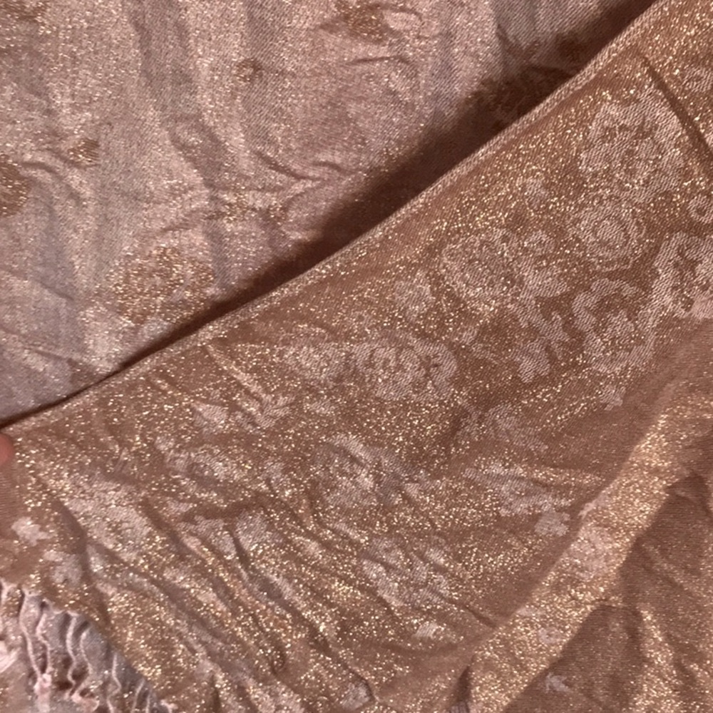 Beautiful Mauve Gold Pashmina Scarf Wrap